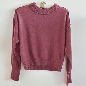 Free People Kora Cashmere Crewneck Sweater Heathered Raspberry